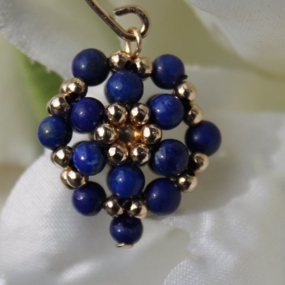 Lapis Lazuli and 14kt Gold Filled Dangle Earrings - Picture 12 of 16